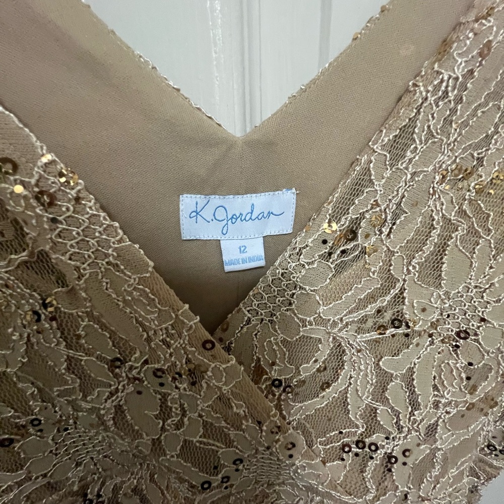K. Jordan Gold Lace Dress